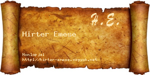 Hirter Emese névjegykártya